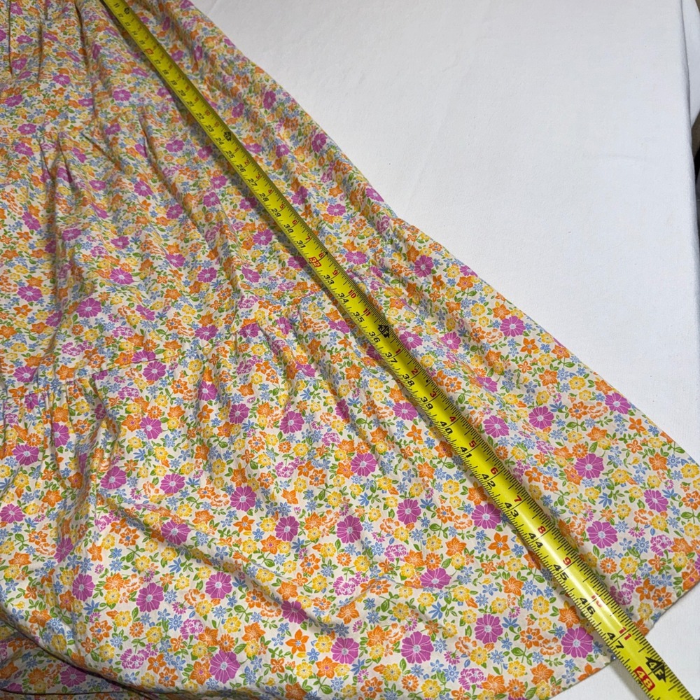 Flying Tomato Floral Smocked Maxi Dress Tie Shoulder Cotton Multi Color M Tiered - Picture 8 of 9